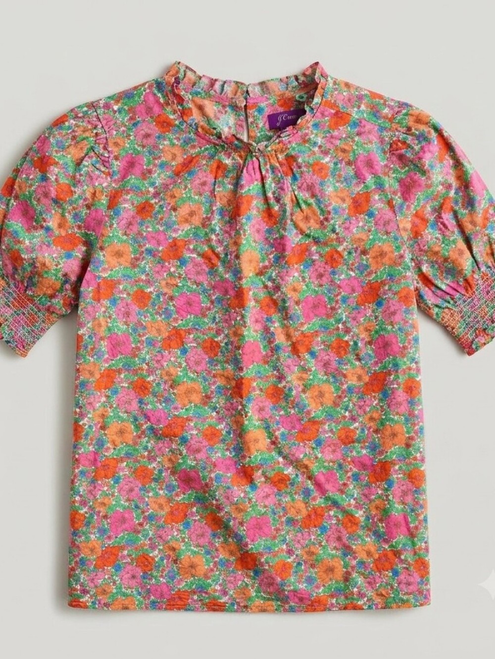 J Crew Liberty Meadow Song Floral Puff Sleeve Top XS Cotton Grandmillennial